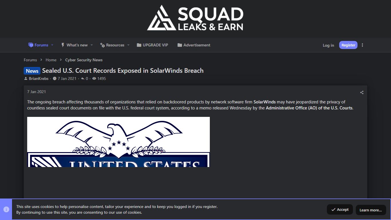 News Sealed U.S. Court Records Exposed in SolarWinds Breach