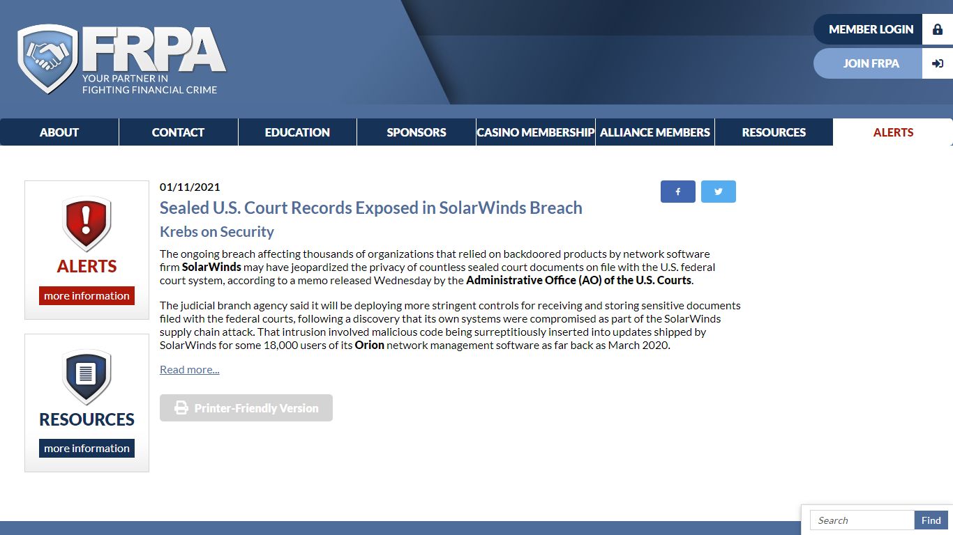 Sealed U.S. Court Records Exposed in SolarWinds Breach